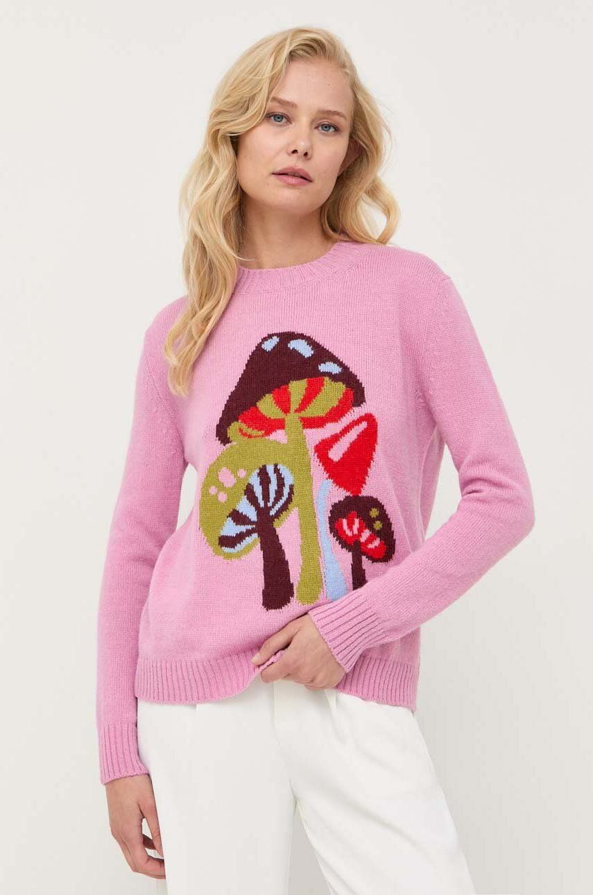Weekend Max Mara pulover de lana femei, culoarea roz, light