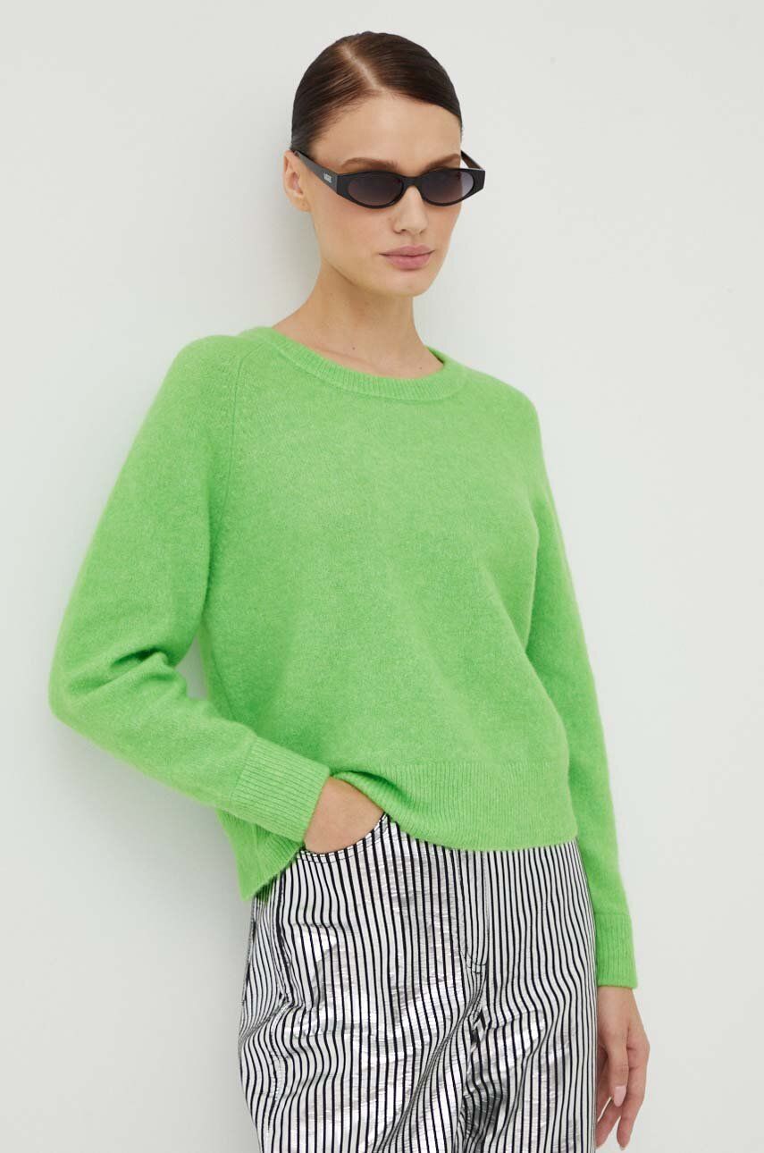 Samsoe Samsoe pulover de lână femei, culoarea verde, light
