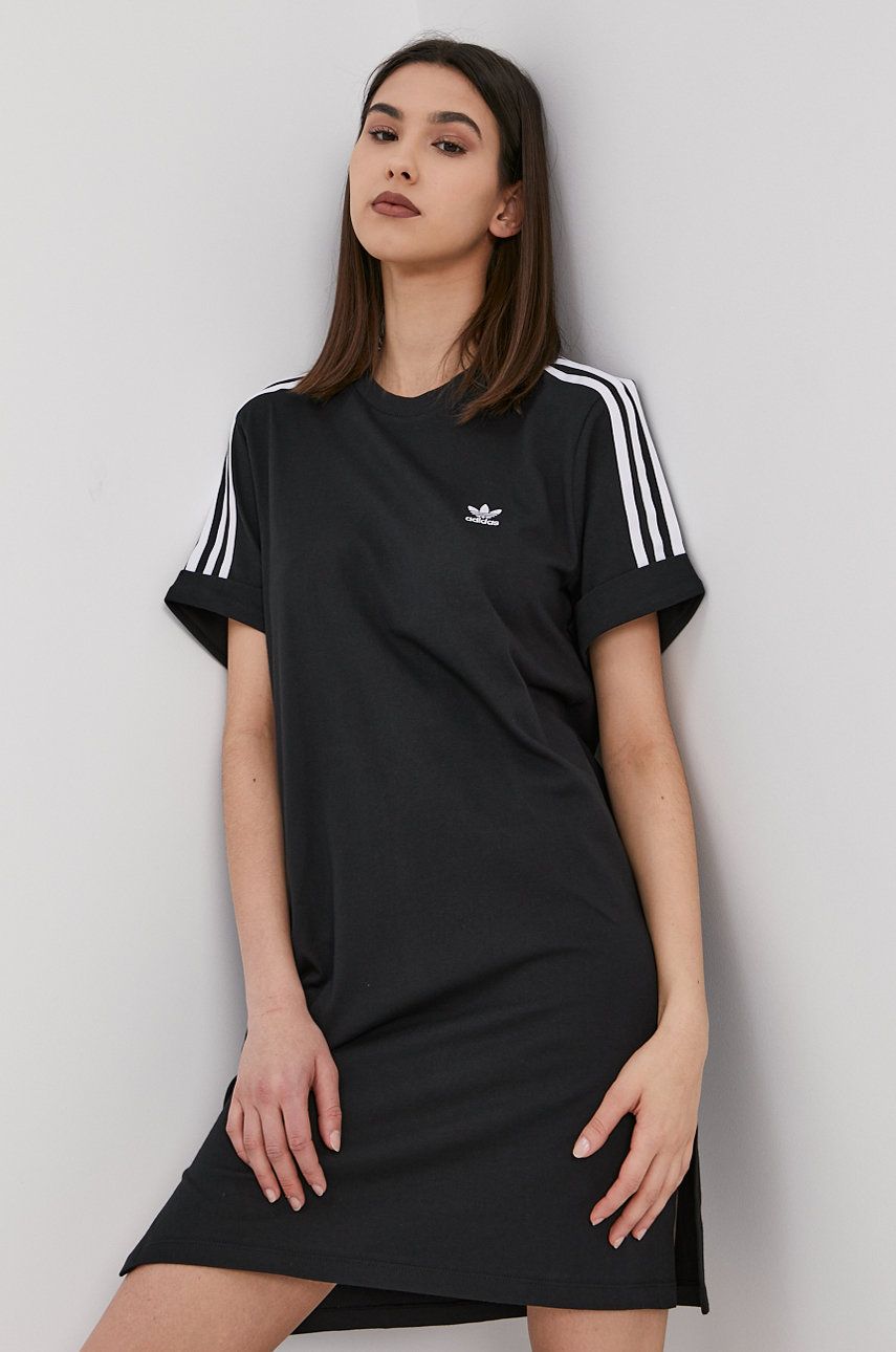 Adidas Originals Rochie culoarea negru, mini, model drept