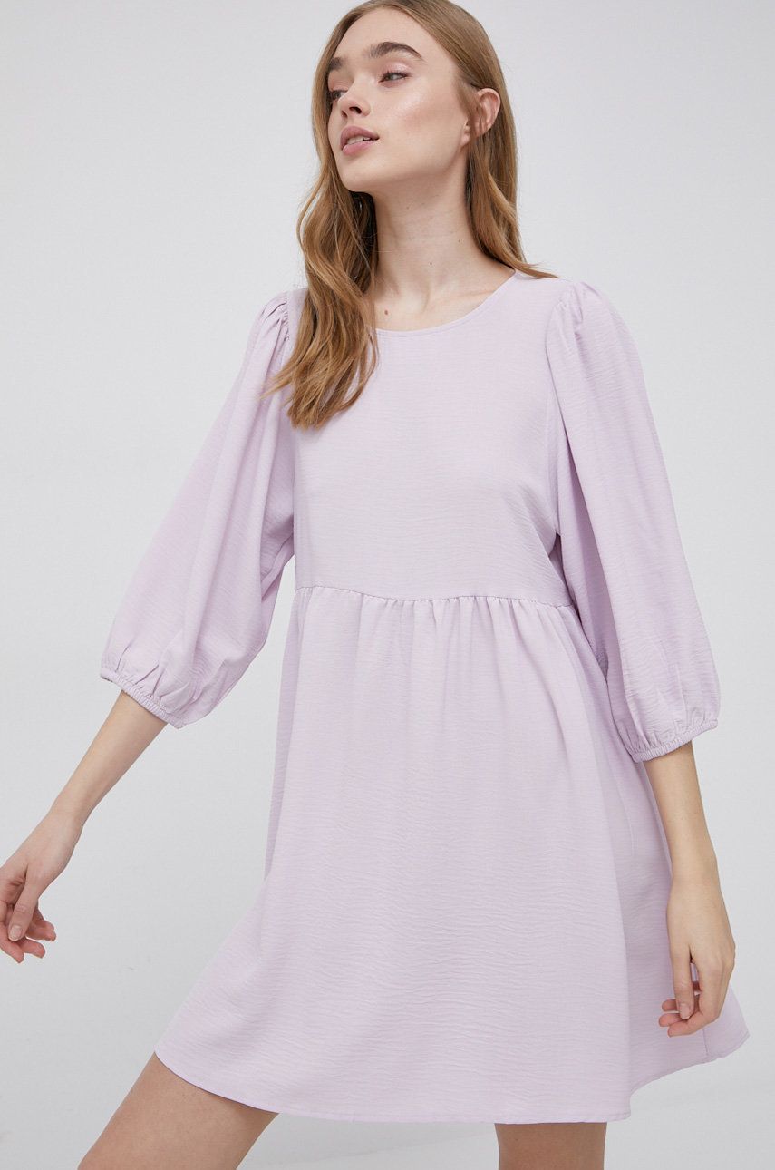 JDY rochie culoarea violet, mini, evazati