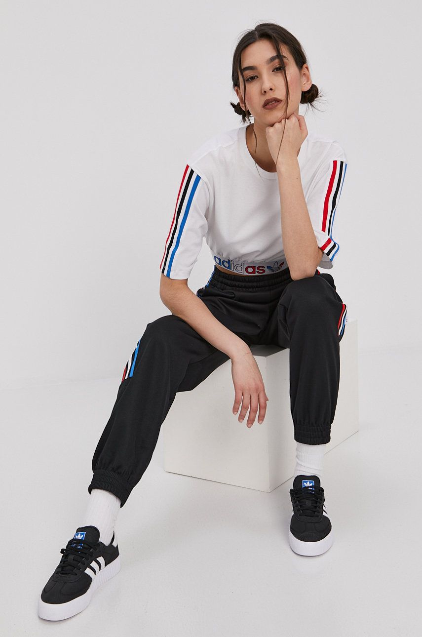 Adidas Originals Tricou femei, culoarea alb