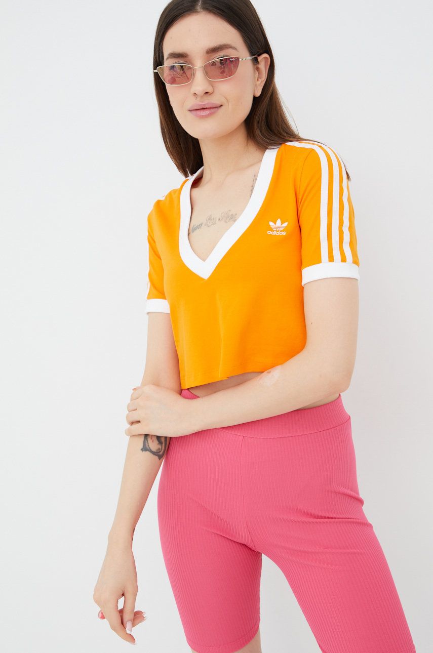 adidas Originals tricou Adicolor HC2029 femei, culoarea portocaliu
